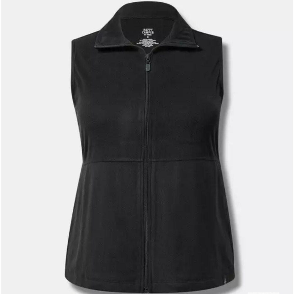 Torrid Black Zip-Front Fleece Vest